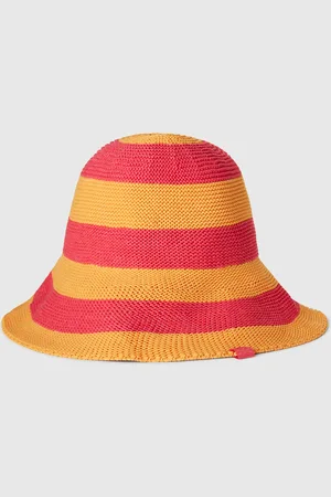 Benetton Benetton, Orange And Fuchsia Striped Hat, size M, , Women