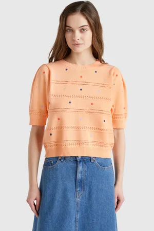 Benetton Benetton, Sweater With Embroidered Flowers, size S, , Women