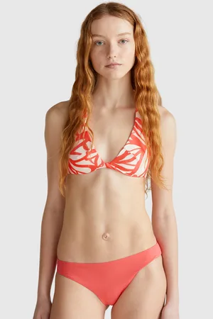 Benetton Benetton, Triangle Bikini Top With Coral Print, size 38, , Women