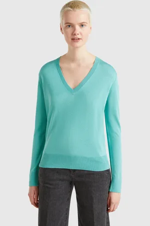 Benetton Benetton, V-neck Sweater In Silk Blend, size XS, , Women