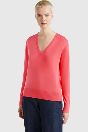 Benetton Benetton, V-neck Sweater In Silk Blend, size S, , Women
