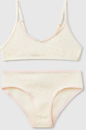 Benetton Benetton, Floral Bra And Underwear Set, size 2XL, , Kids