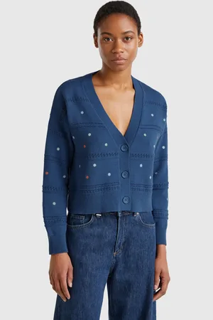 Benetton Benetton, Cardigan With Flower Embroidery, size M, , Women