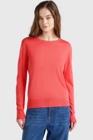 Benetton Benetton, Long Sleeve Sweater In Silk Blend, size XL, , Women