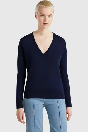 Benetton Benetton, V-neck Sweater In Silk Blend, size M, , Women