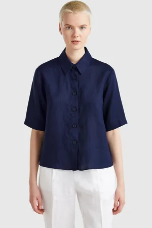 Benetton Benetton, Short Shirt In Pure Linen, size S, , Women