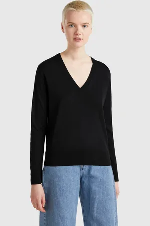 Benetton Benetton, V-neck Sweater In Silk Blend, size S, , Women