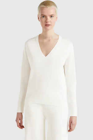Benetton Benetton, V-neck Sweater In Silk Blend, size XS, , Women