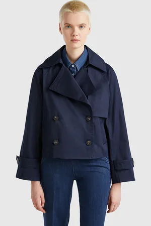 Benetton Benetton, Cropped Double-breasted Trench Coat, size, , Women