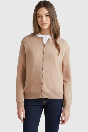Benetton Benetton, Crew Neck Cardigan In Pure Merino Wool, size XS, , Women