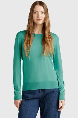 Benetton Benetton, Long Sleeve Sweater In Silk Blend, size M, , Women