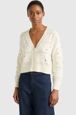 Benetton Benetton, Cardigan With Flower Embroidery, size L, , Women
