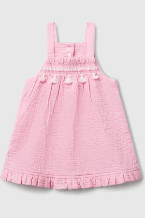 Benetton Benetton, Dungaree Dress With Tassels, size 9-12, , Kids