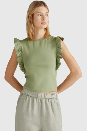 Benetton Benetton, Slim Fit T-shirt With Rouches, size M,, Women