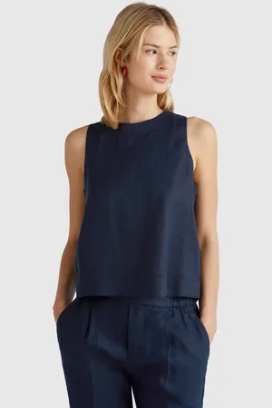 Benetton Benetton, Sleeveless Top In Pure Linen, size M, , Women
