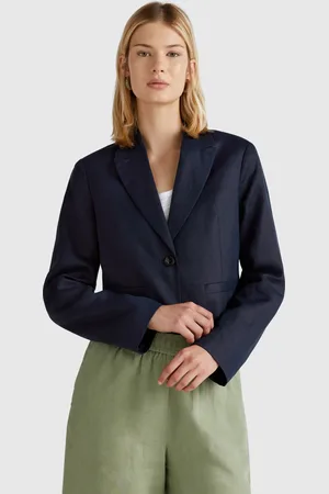 Benetton Benetton, Short Blazer In Pure Linen, size, , Women