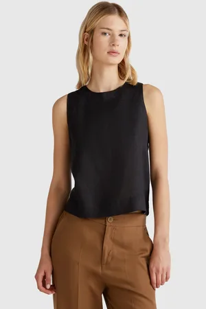 Benetton Benetton, Sleeveless Top In Pure Linen, size XXS, , Women
