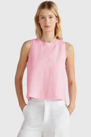 Benetton Benetton, Sleeveless Top In Pure Linen, size M, , Women