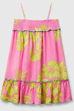 Benetton Benetton, Flowy Dress With Flower Print, size L, , Kids