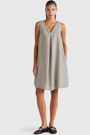 Benetton Benetton, Sleeveless Dress In Pure Linen, size XS, , Women