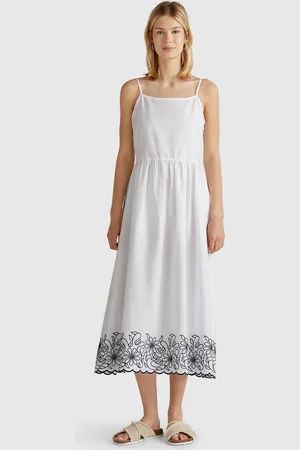 Benetton Benetton, Dress With Floral Embroidery, size L, , Women