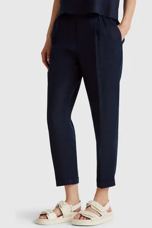 Benetton Benetton, Regular Fit Pure Linen Trousers, size M, , Women