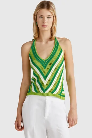 Benetton Benetton, Striped Crochet Top, size XS, , Women