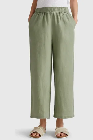 Benetton Benetton, Wide Leg Trousers In Pure Linen, size M,, Women