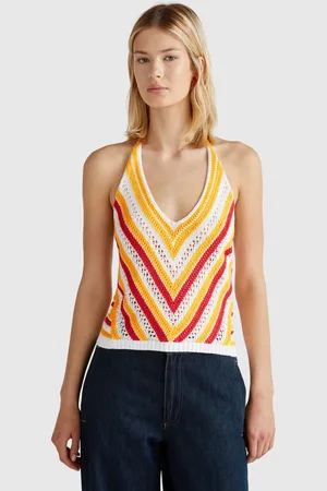 Benetton Benetton, Striped Crochet Top, size S, , Women