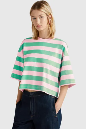 Benetton Benetton, And Pink Striped T-shirt, size XXS, , Women