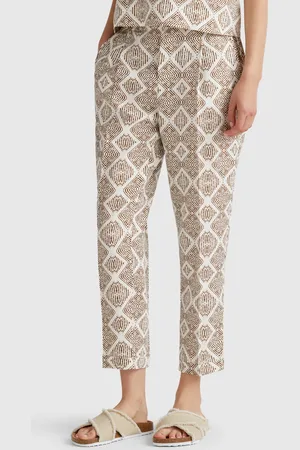 Benetton Benetton, Printed Linen Trousers, size M, , Women