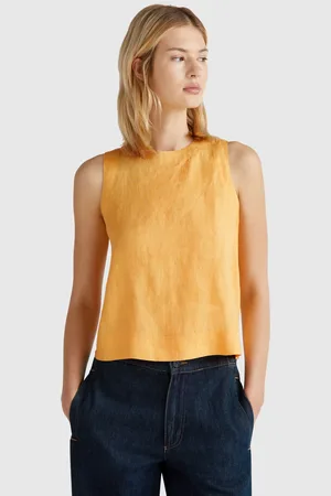 Benetton Benetton, Sleeveless Top In Pure Linen, size S, , Women