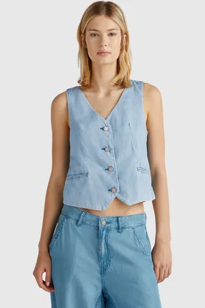 Benetton Benetton, Vest In Chambray, size M, , Women