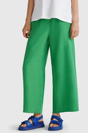 Benetton Benetton, Wide Leg Trousers In Pure Linen, size L, , Women