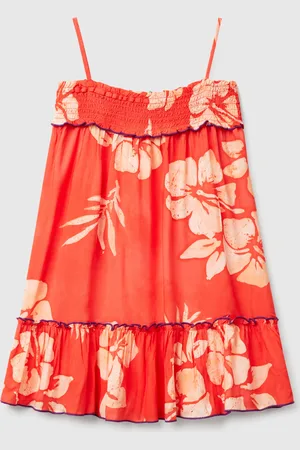 Benetton Benetton, Flowy Dress With Flower Print, size L,, Kids