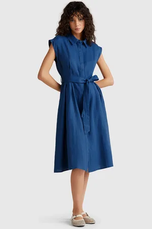 Benetton Benetton, Shirt Dress In Pure Linen, size XS, , Women