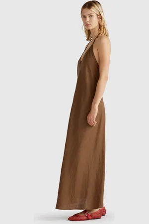 Benetton Benetton, Long Dress In Pure Linen, size M, , Women
