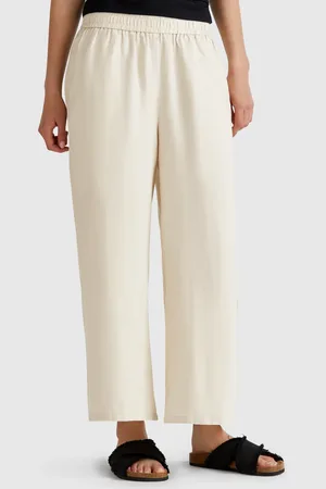 Benetton Benetton, Wide Leg Trousers In Pure Linen, size M, , Women