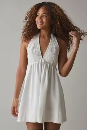 BDG Iris Smocked Halterneck Dress