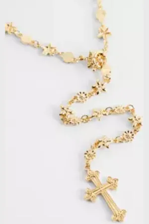 Silence + Noise Petal Link Cross Lariat Necklace
