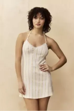 Out From Under Pointelle Halterneck Slip Dress S at Urban Outfitters