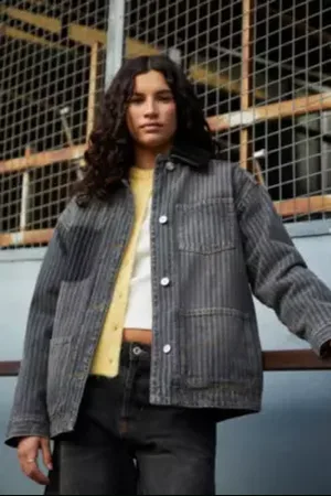 BDG Denim Chore Borg Lined Jacket