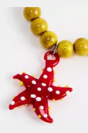 Silence + Noise Chunky Starfish Glass Choker Necklace