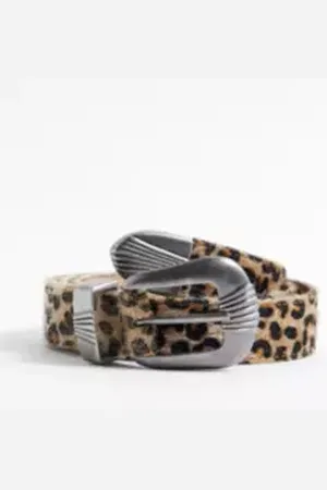 Urban Outfitters UO Leopard Print Buckle Belt M/L at