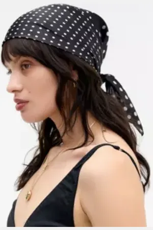 Urban Outfitters UO Silky Warped Polka Dot Headscarf