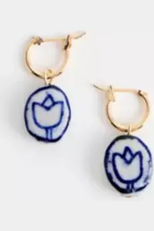 Silence + Noise Delft Drop Hoop Earrings