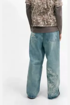 ED HARDY UO Exclusive Dragon Double Knee Jeans