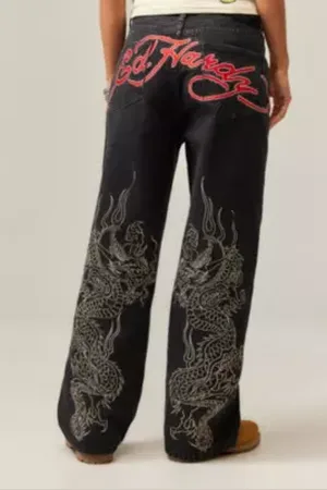 ED HARDY UO Exclusive Embroidered Jeans
