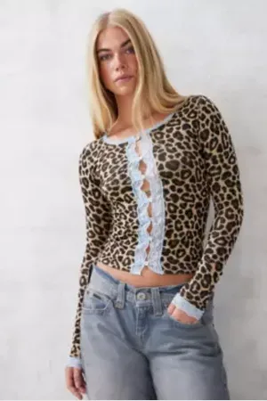 Urban Outfitters UO Stella Leopard Print Cardigan