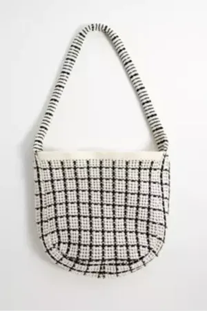 Loom Ecru Knit Sling Bag